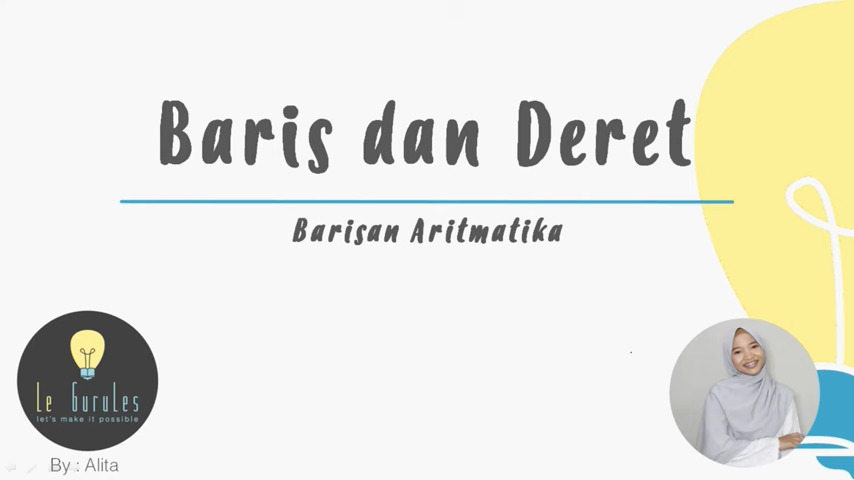 Ilustrasi sebuah barisan bilangan dengan selisih yang konstan