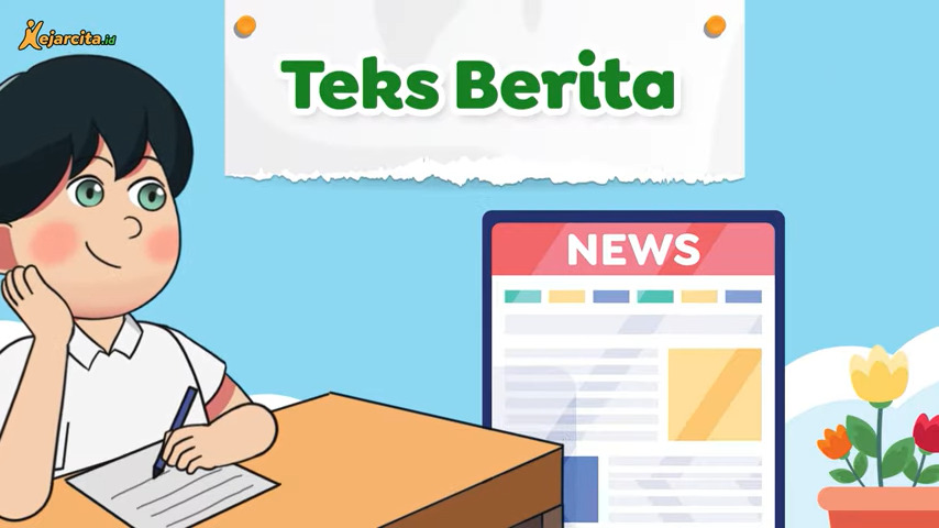 Ilustrasi seorang jurnalis yang sedang menulis berita di laptopnya