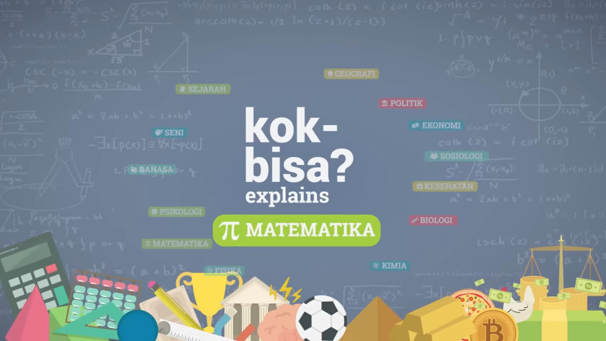 Ilustrasi berbagai rumus dan simbol matematika yang kompleks