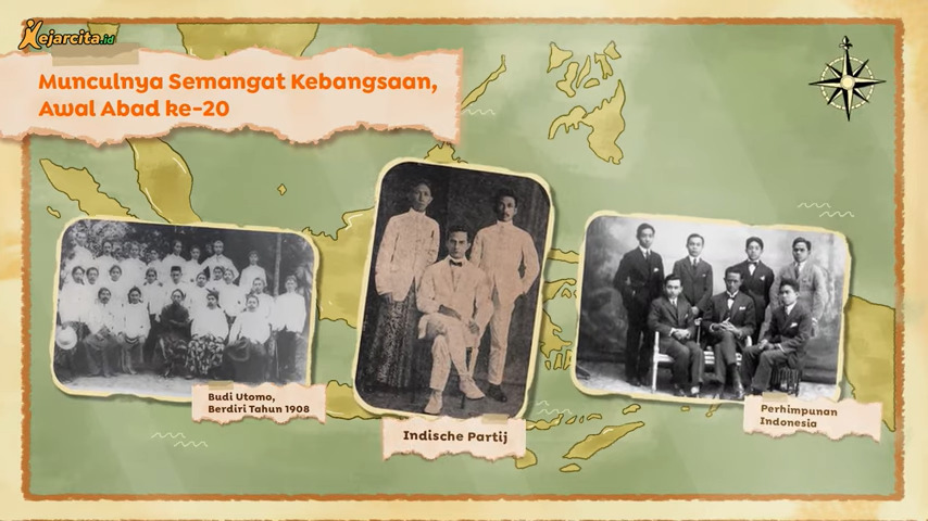 Ilustrasi para pahlawan Indonesia yang sedang berjuang melawan penjajah