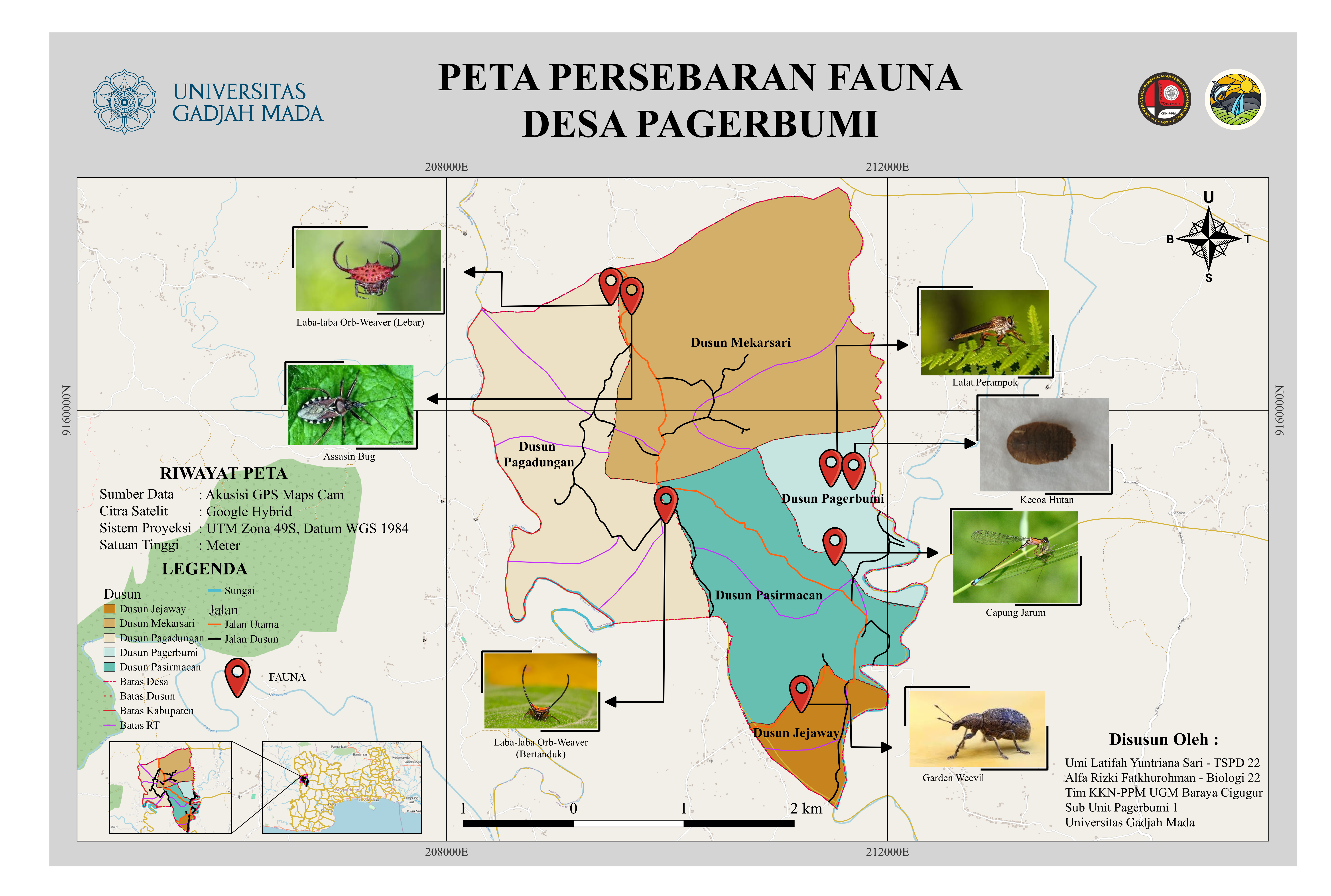 Peta Persebaran Fauna Desa Pagerbumi