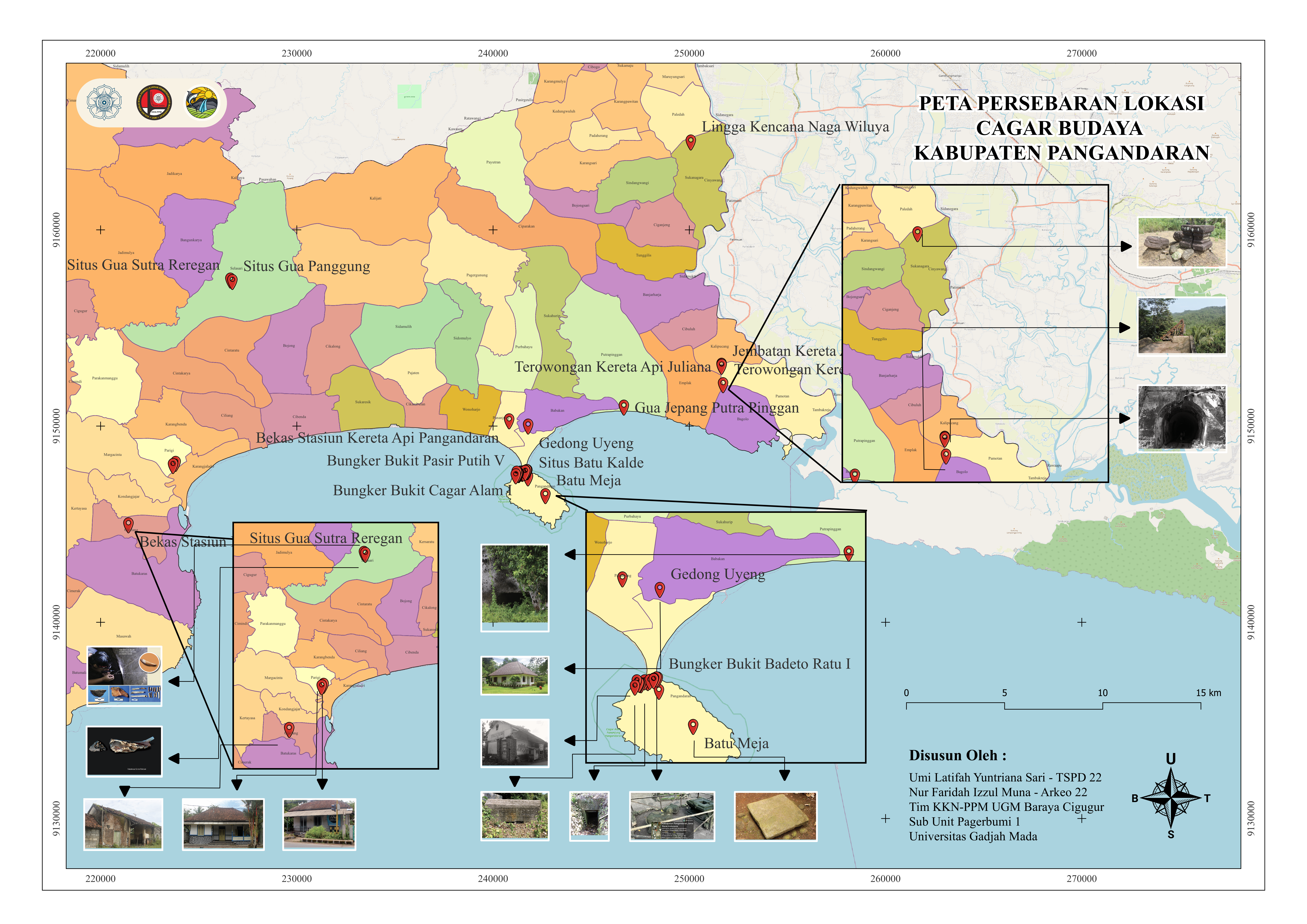 Peta Persebaran Lokasi Cagar Budaya Kabupaten Pangandaran