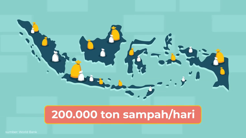 Tangan seseorang yang sedang memilah sampah ke dalam wadah yang berbeda