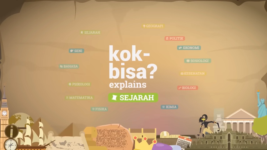 Tumpukan buku-buku sejarah kuno dan sebuah jam saku
